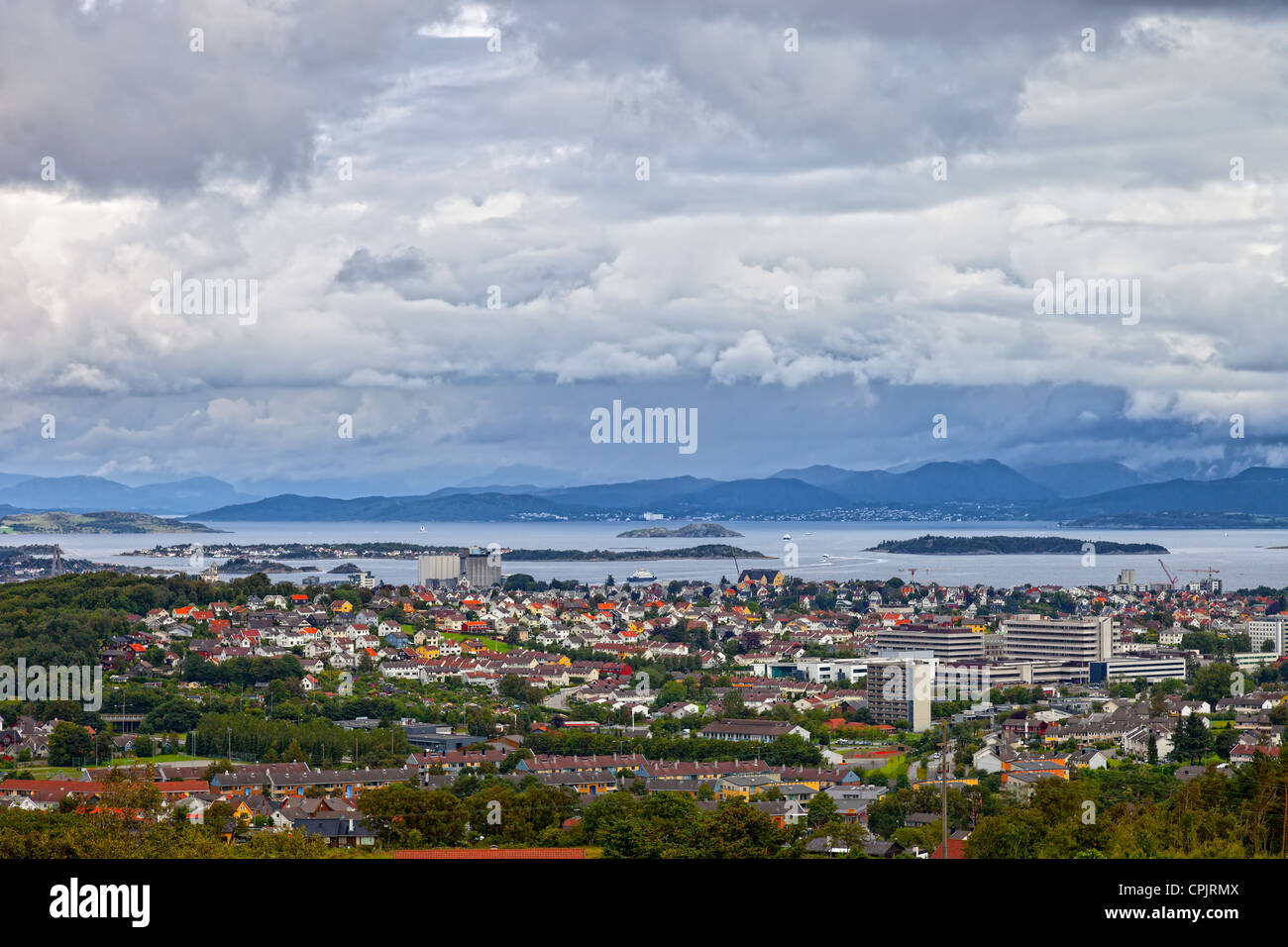 Vue panoramique de la Stavanger, Norvège. Banque D'Images