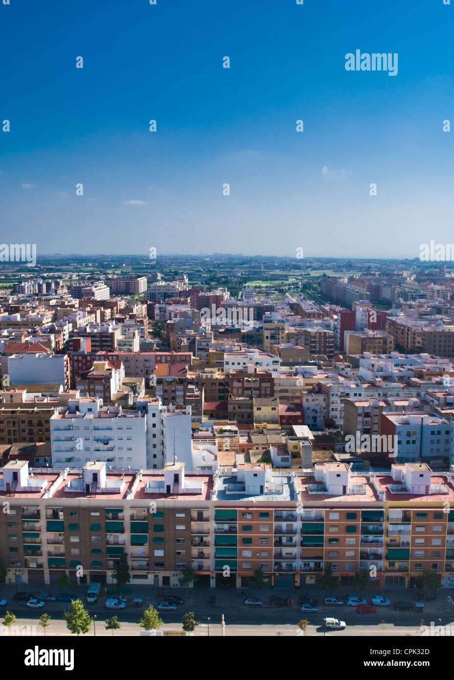 Vue de l'Architecture à Valence Espagne, appartements et résidences de vacances pour la plupart. Banque D'Images