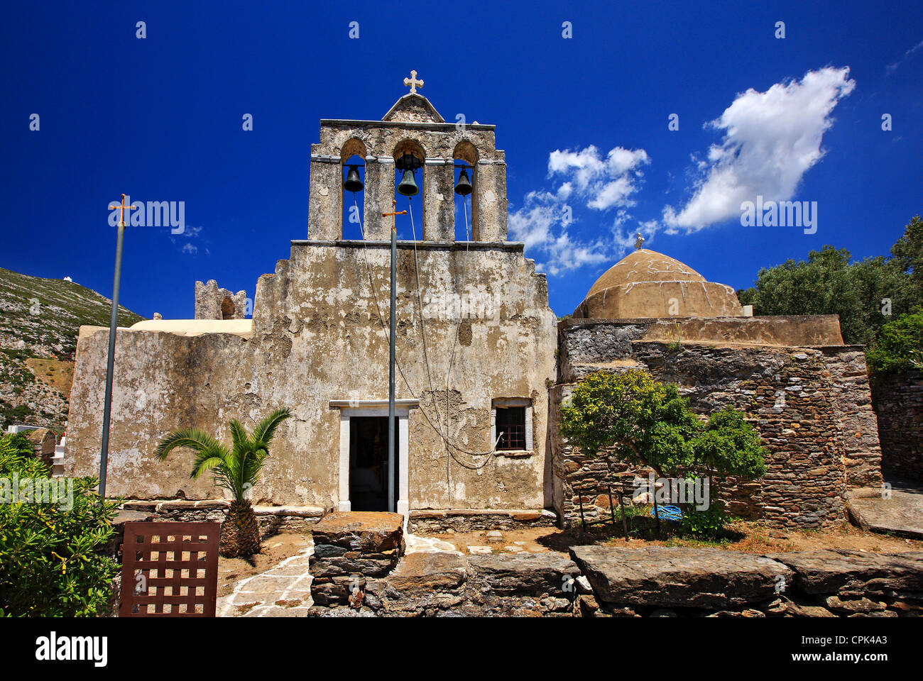 L'église byzantine de la Panagia Drosiani monastère, près de Moni village, l'île de Naxos, Cyclades, Grèce Banque D'Images