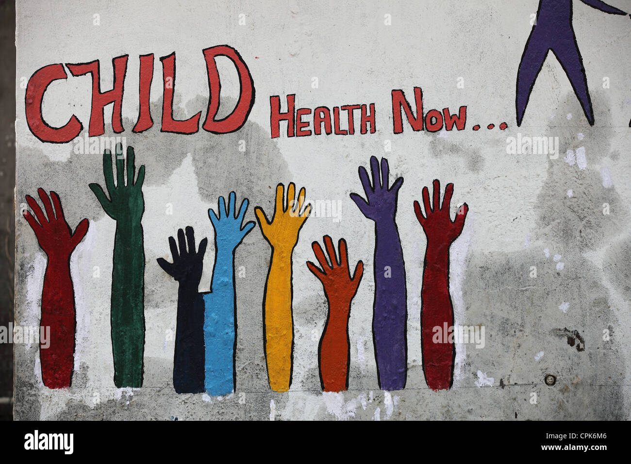 La santé de l'enfant au Népal la peinture maintenant Banque D'Images