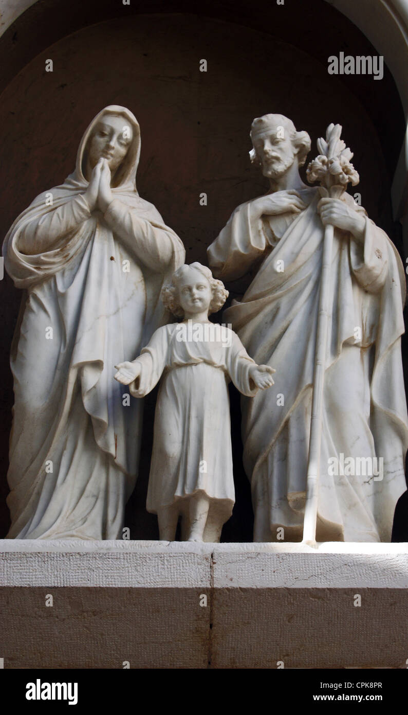 Statue de la Sainte Famille de St.Joseph's Church , Nazareth Banque D'Images