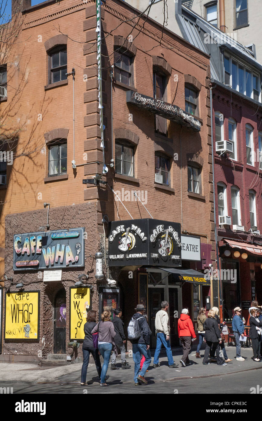 Cafe Wha ?, coin de MacDougal et Minetta Lane, Greenwich Village, NEW YORK Banque D'Images