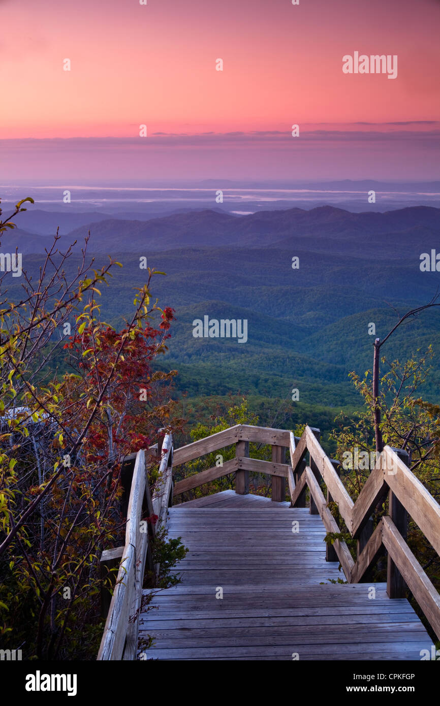 L'aube sur le Blue Ridge Parkway Banque D'Images