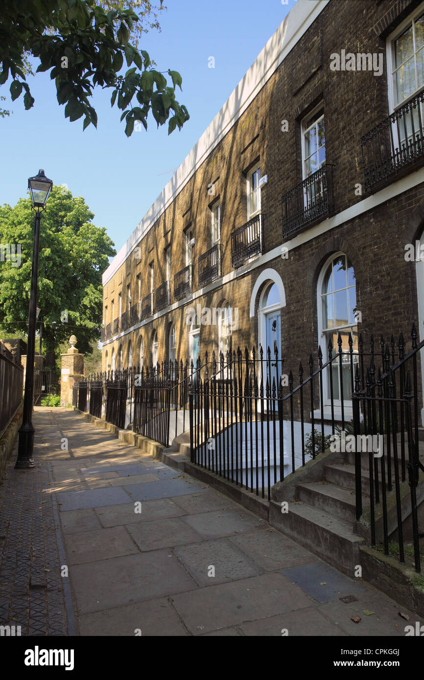 Rangée de maisons à Greenwich village London Banque D'Images