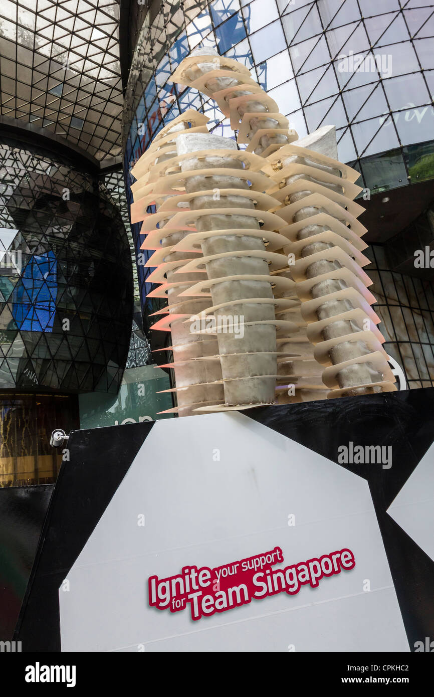 Le soutien de l'équipe olympique dans la région de Orchard Road Singapore Banque D'Images