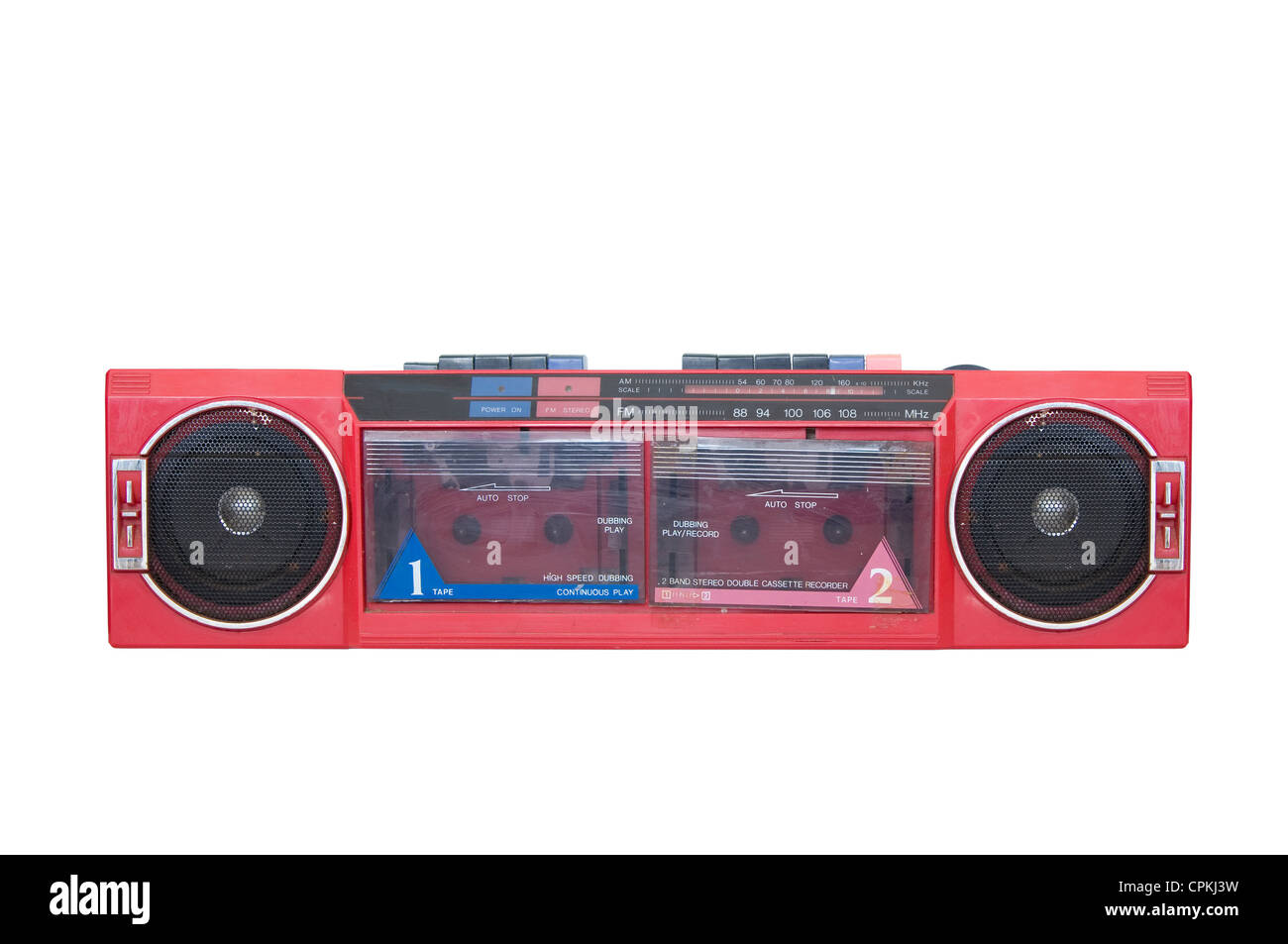 Système audio portable Vintage - radio et lecteur de cassette Banque D'Images