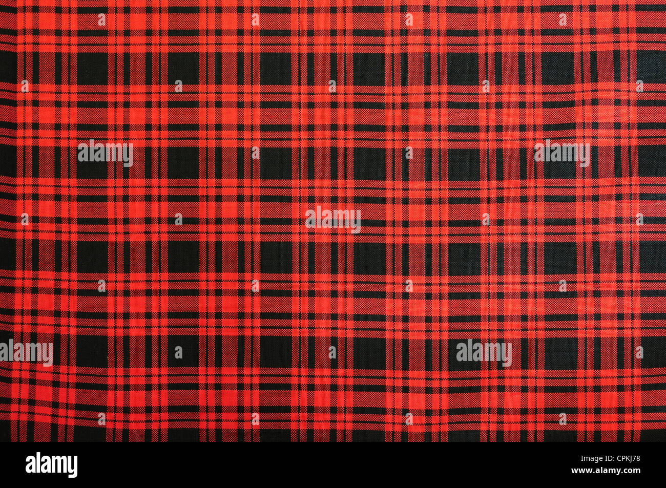 Plaid à carreaux rouge et noir texture Banque D'Images