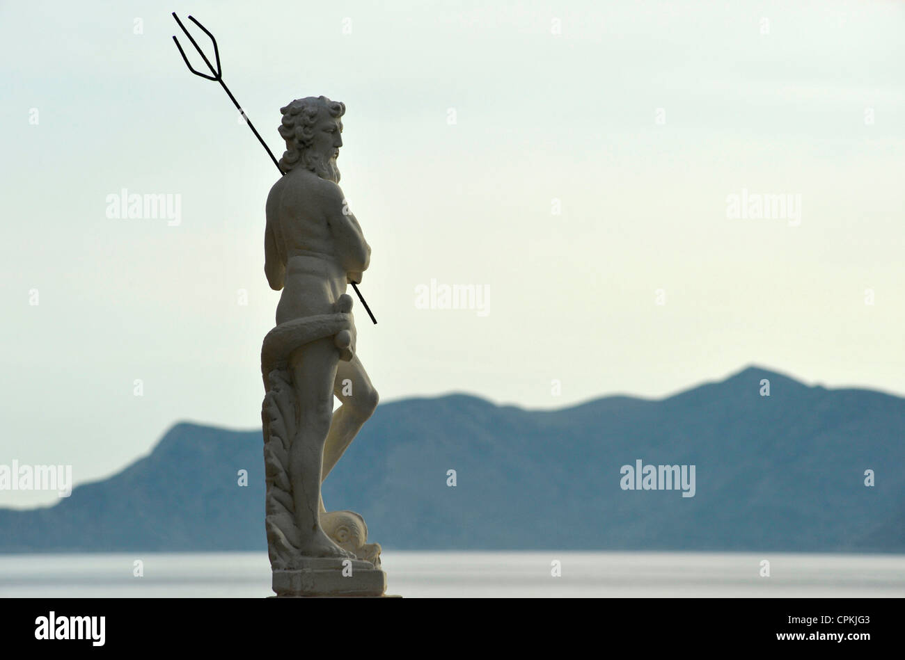 Statue de Poséidon à seaside, Samos Grèce 2010. Banque D'Images