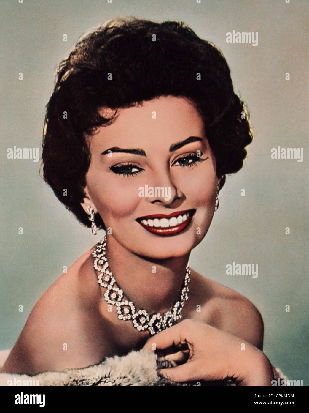 Un portrait couleur du film star Sophia Loren, représenté à Los Angeles en 1961 Banque D'Images