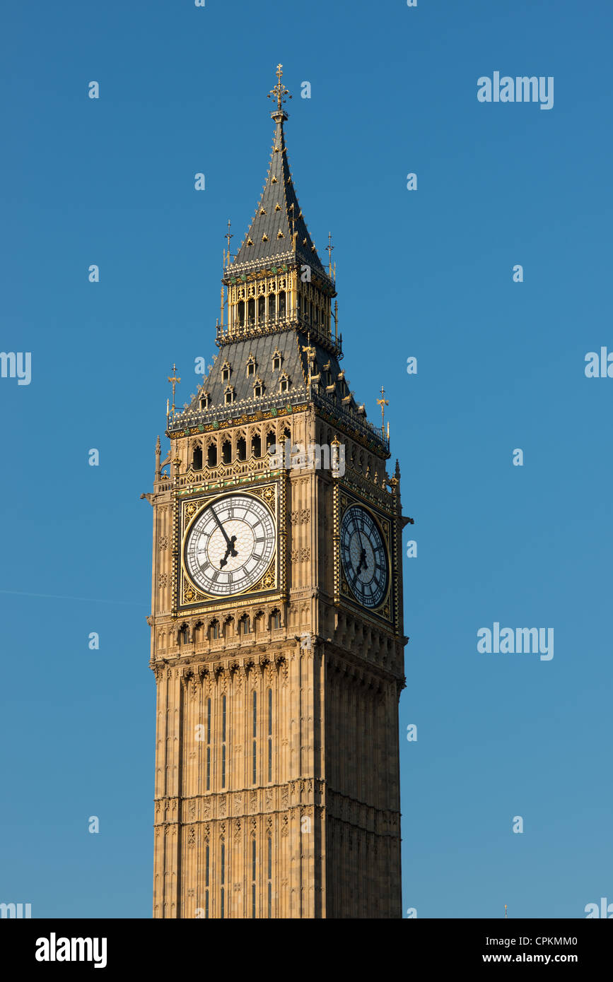 Ben Ben, les Maisons du Parlement de l'horloge, Londres, Angleterre. Banque D'Images