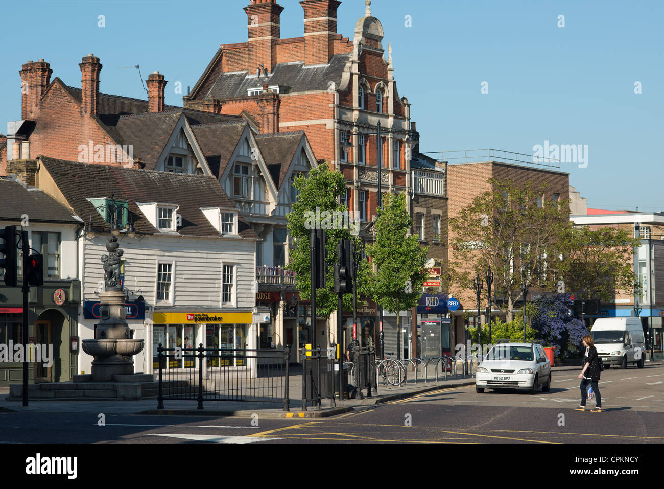 Enfield Town, Londres, Angleterre. Banque D'Images