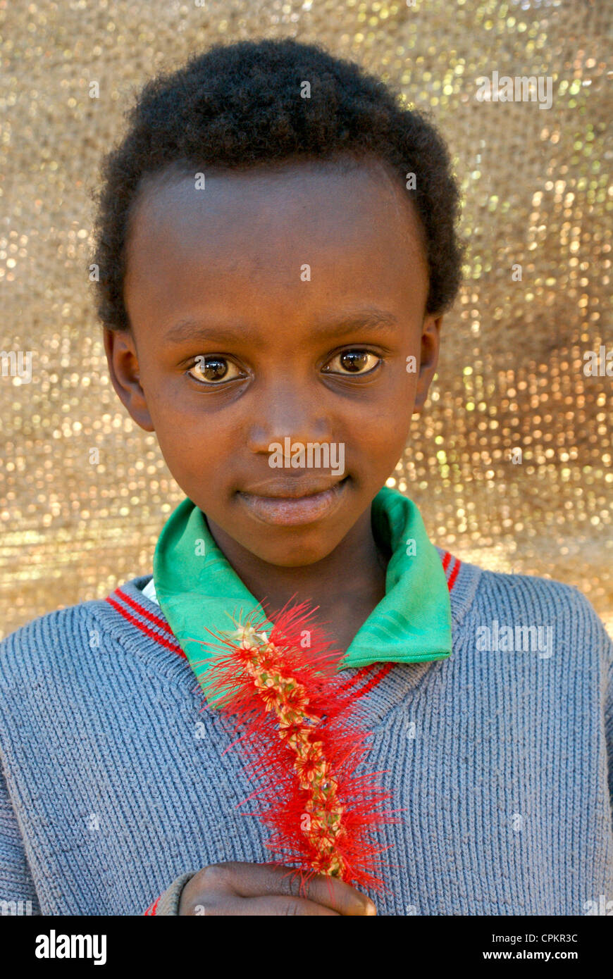 Portrait de jeune garçon au Kenya Banque D'Images