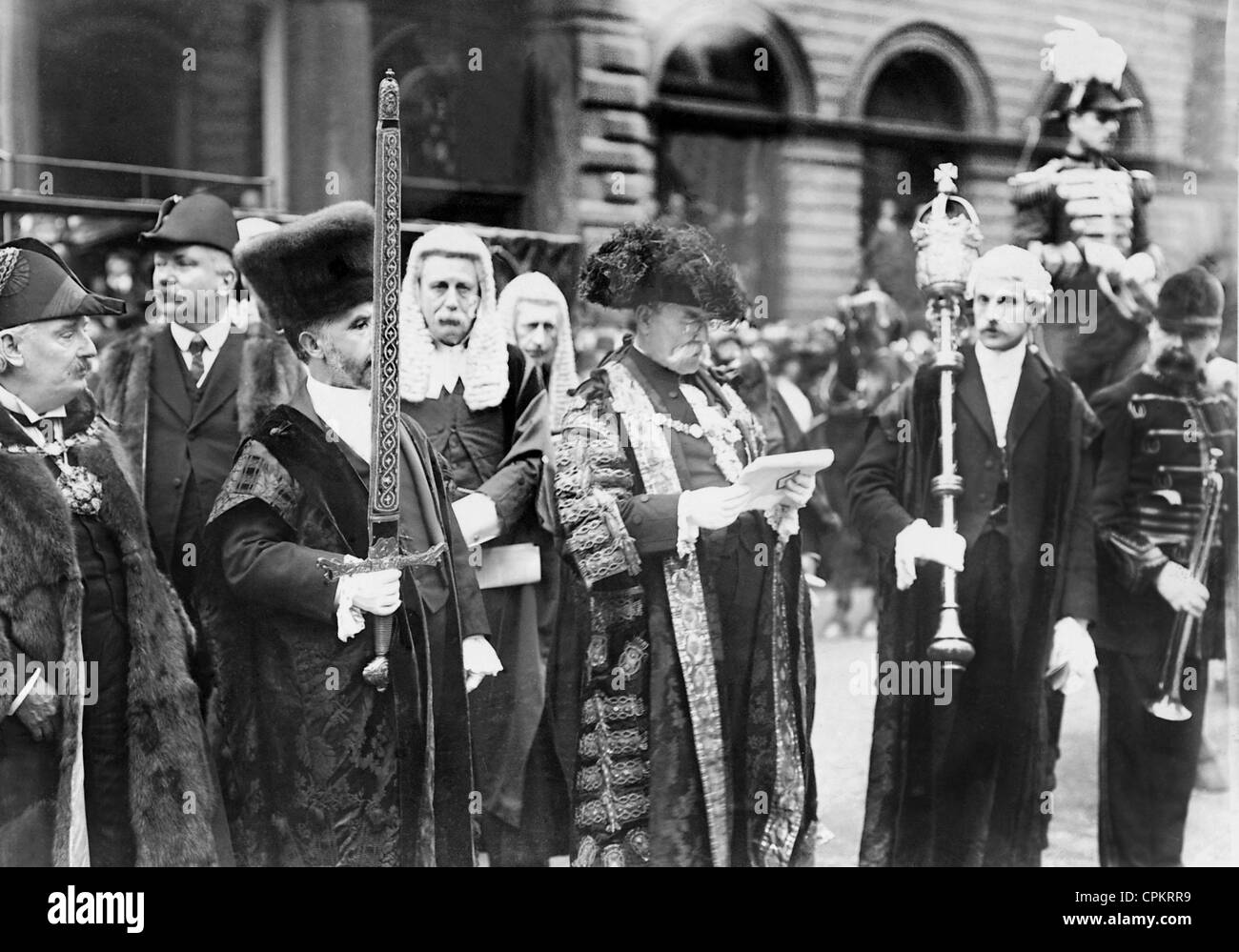 Annonce du couronnement du roi George V du Royaume-Uni, 1910 Banque D'Images