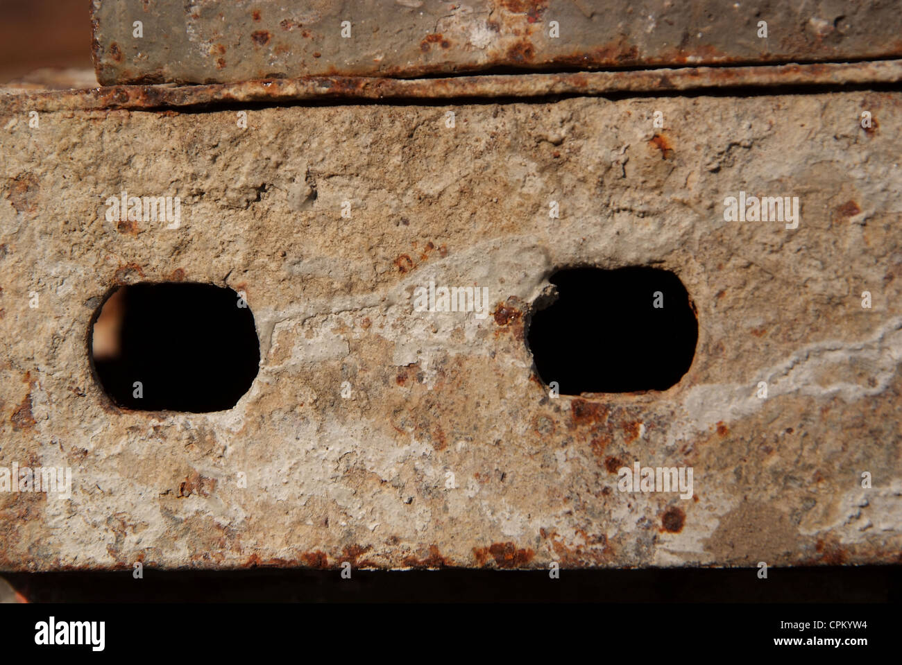 La texture de l'acier pour les blocs de béton coulée. Banque D'Images