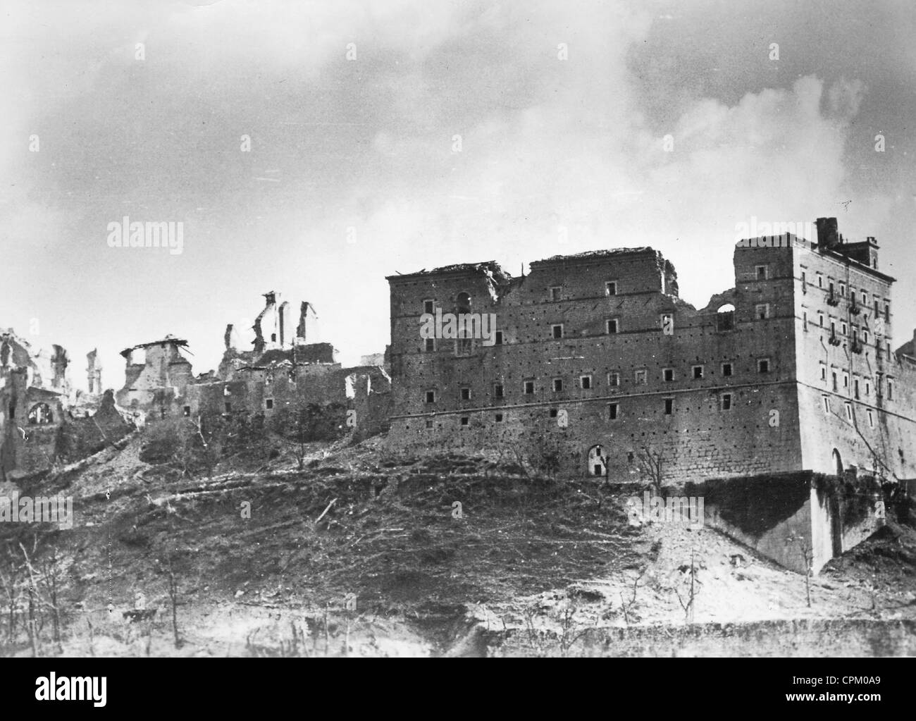 Le monastère de Monte Cassino, 1944 Banque D'Images