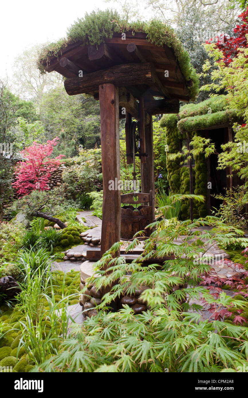 La vie au jardin de Satoyama RHS Chelsea Flower Show 2012. Banque D'Images