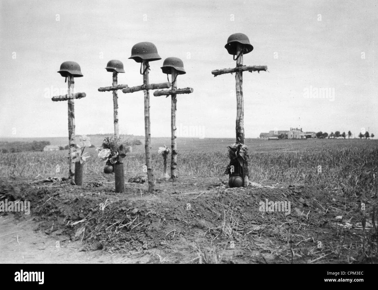 Tombes des soldats allemands en France, 1940 Banque D'Images