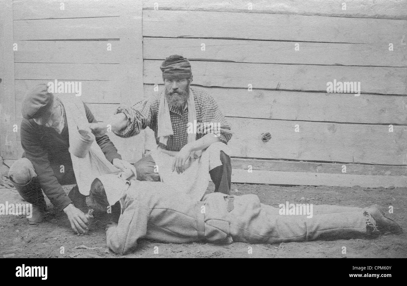 Peine de mort dans un camp de travail sibérien, 1903 Banque D'Images