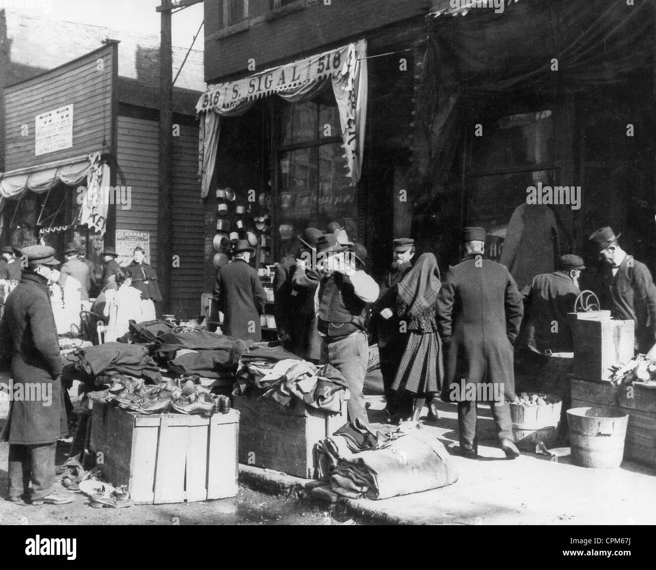 Quartier juif à Chicago, 1906 Banque D'Images