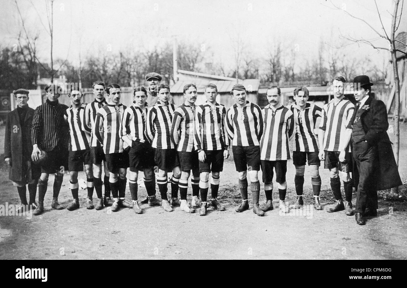 L'équipe de football française autour de 1912 Banque D'Images