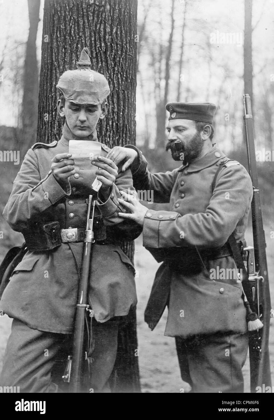 Les soldats allemands sur le front de l'Ouest, 1914 Banque D'Images