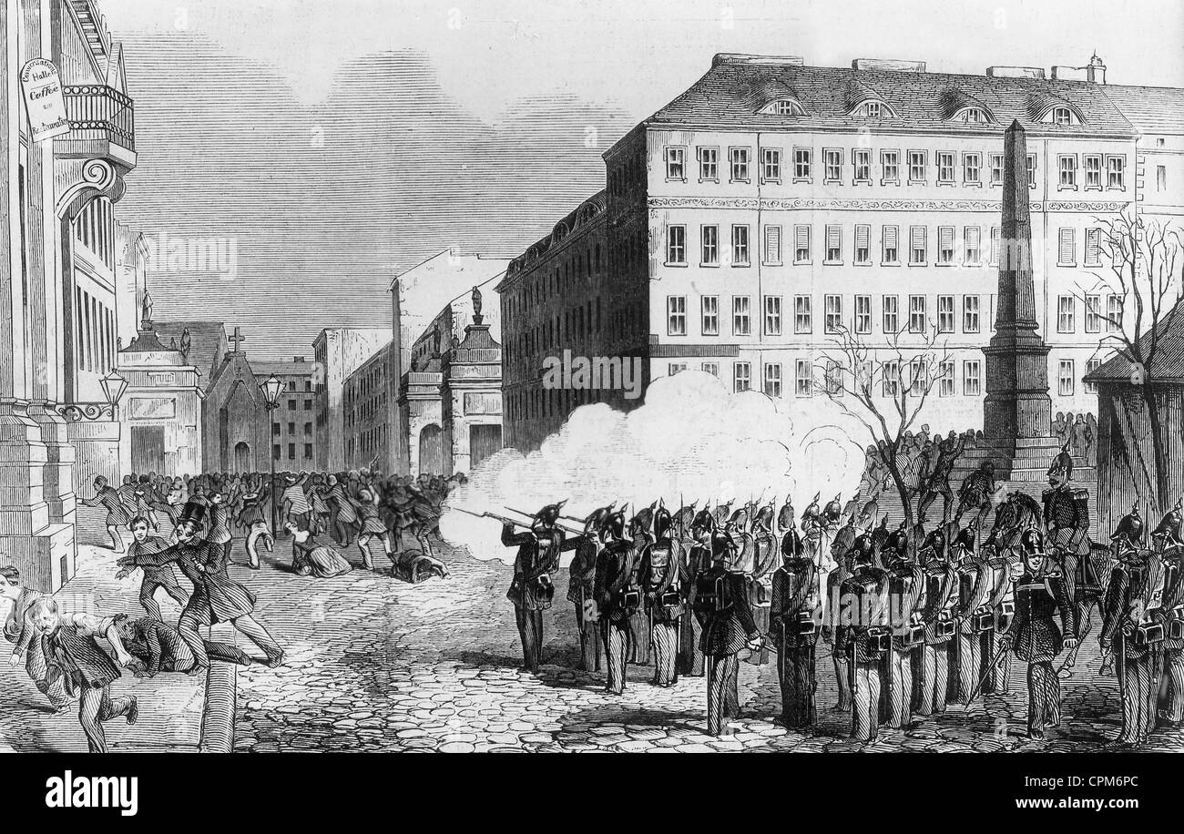 1848 / 1849 La révolution à Berlin Banque D'Images