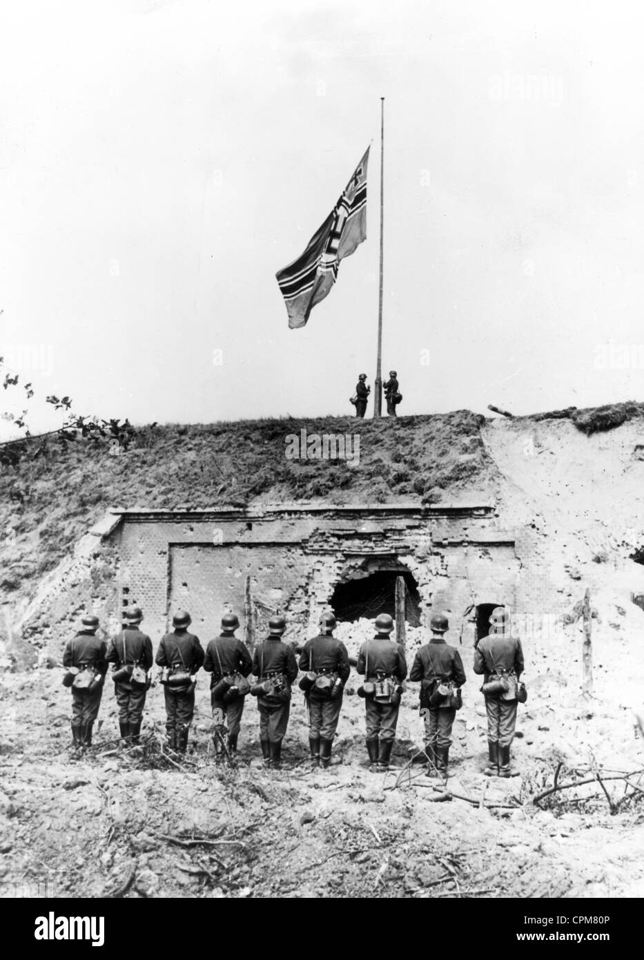 Après la capitulation des polonais de Dantzig un Reichs sur on a hissé le drapeau de la fortification à proximité de Westerplatte, 5e Banque D'Images