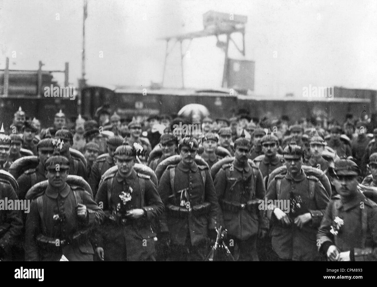 Les soldats allemands avant le voyage à l'avant, 1915 Banque D'Images