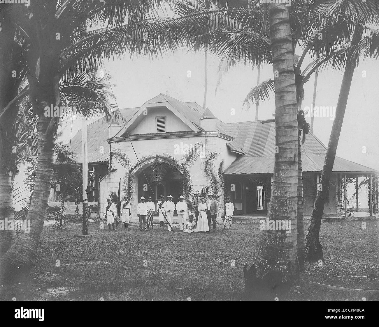 Bâtiment de l'administration allemande dans Mantantu à Samoa, 1910 Banque D'Images
