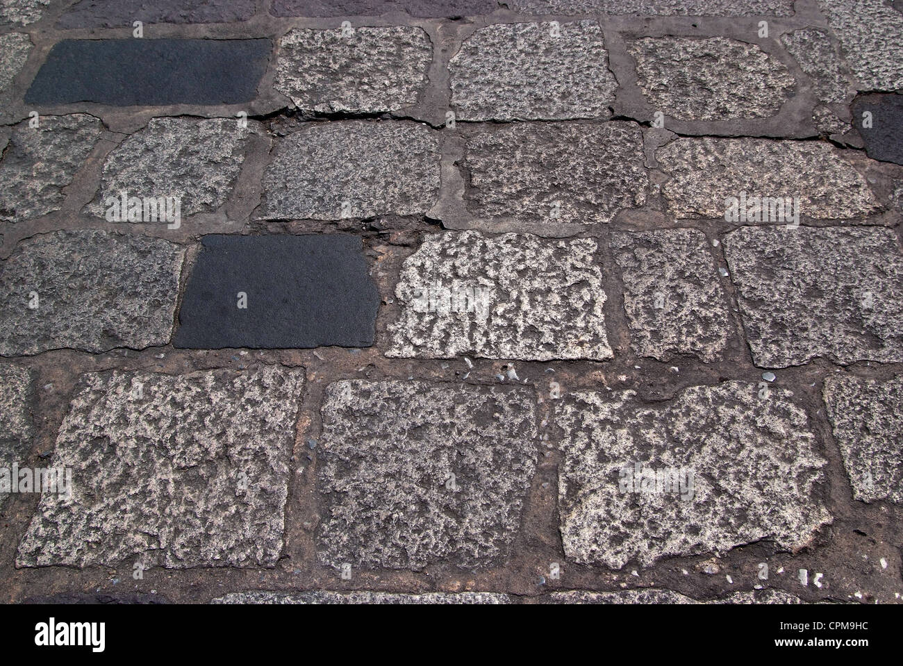 Ancienne route pavée de la cobble stones Banque D'Images