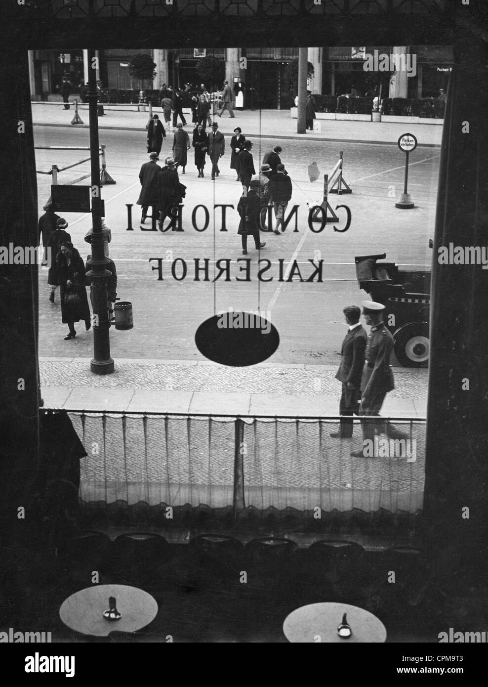 Vue à partir de la confiserie dans l'hôtel Kaiserhof de Berlin, 1934 Banque D'Images