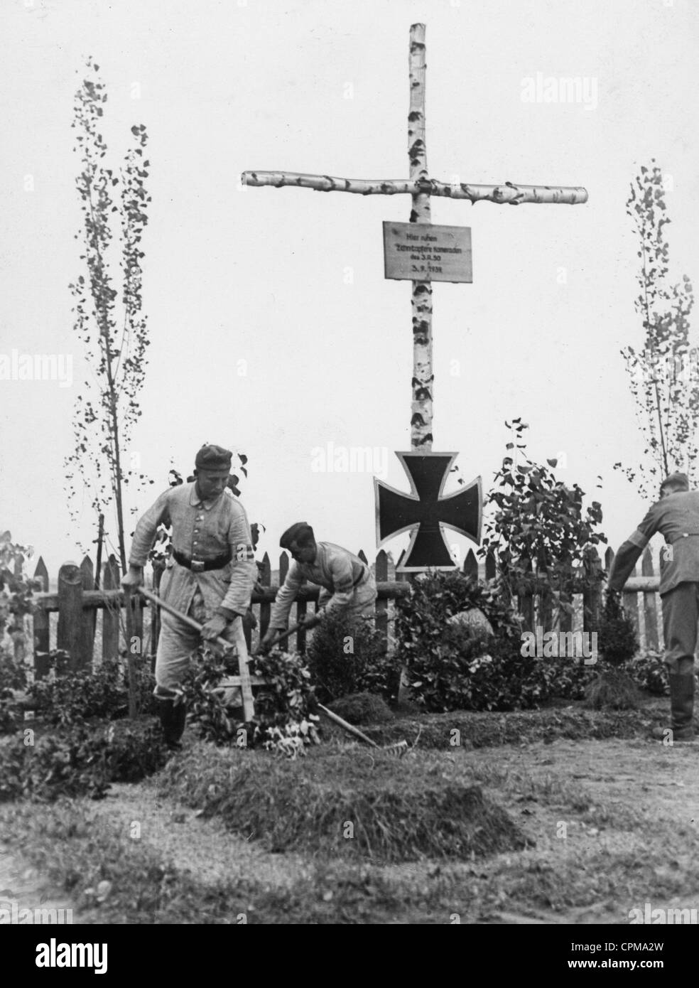 Tombes du soldat en Pologne, 1940 Banque D'Images