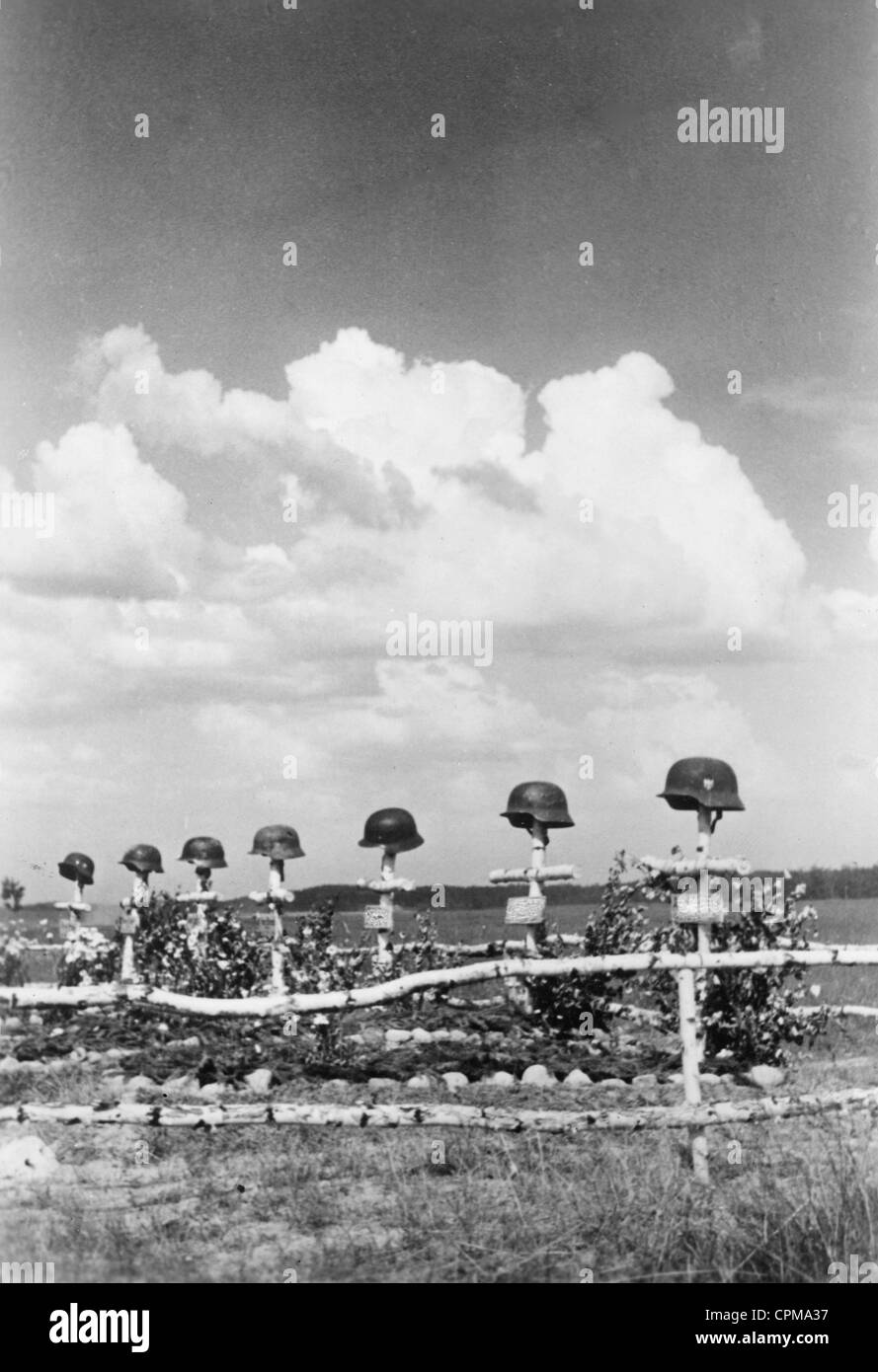 Tombes du soldat en Russie, 1941 Banque D'Images