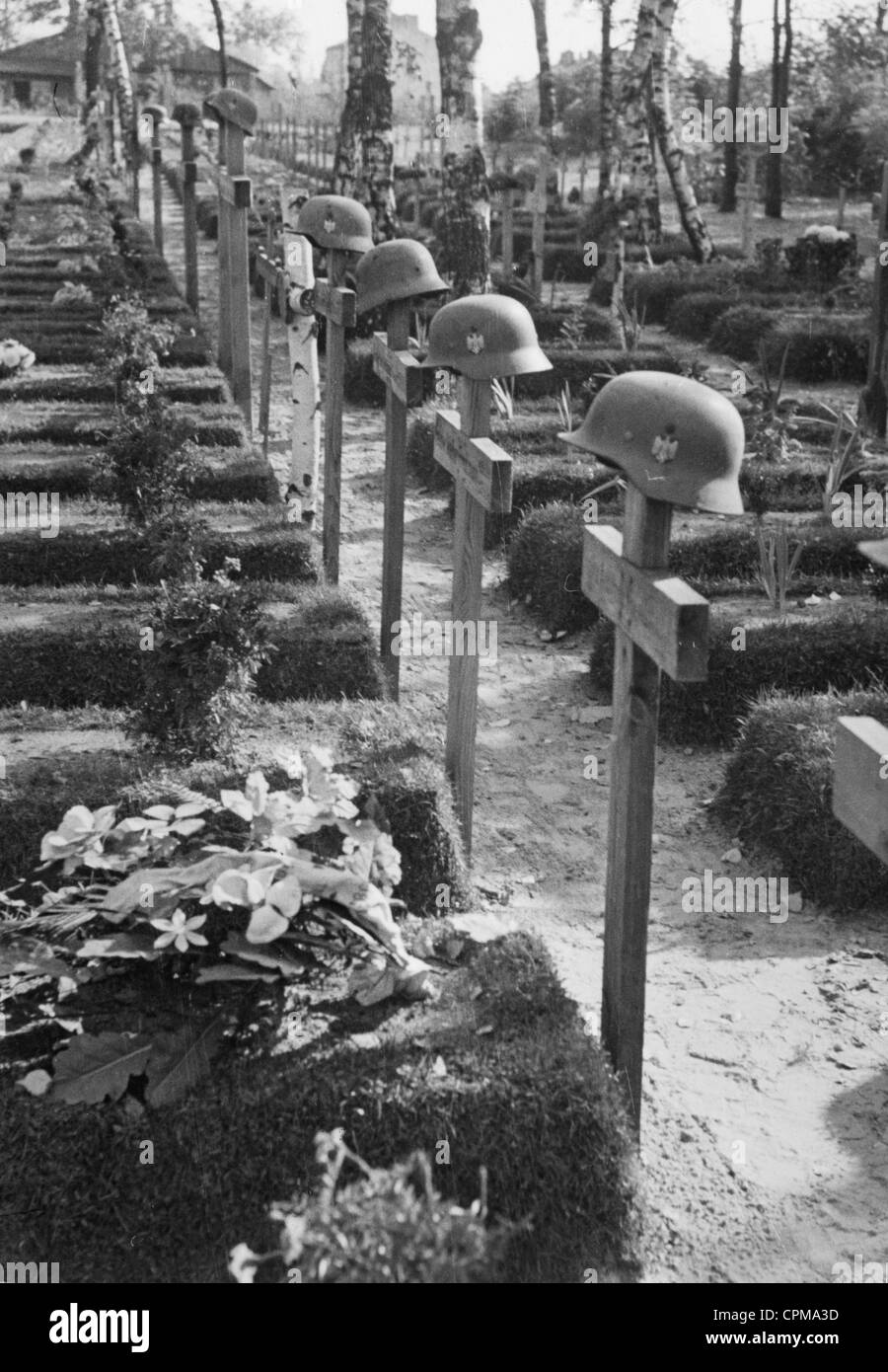 Tombes des soldats allemands en Pologne, 1939 Banque D'Images