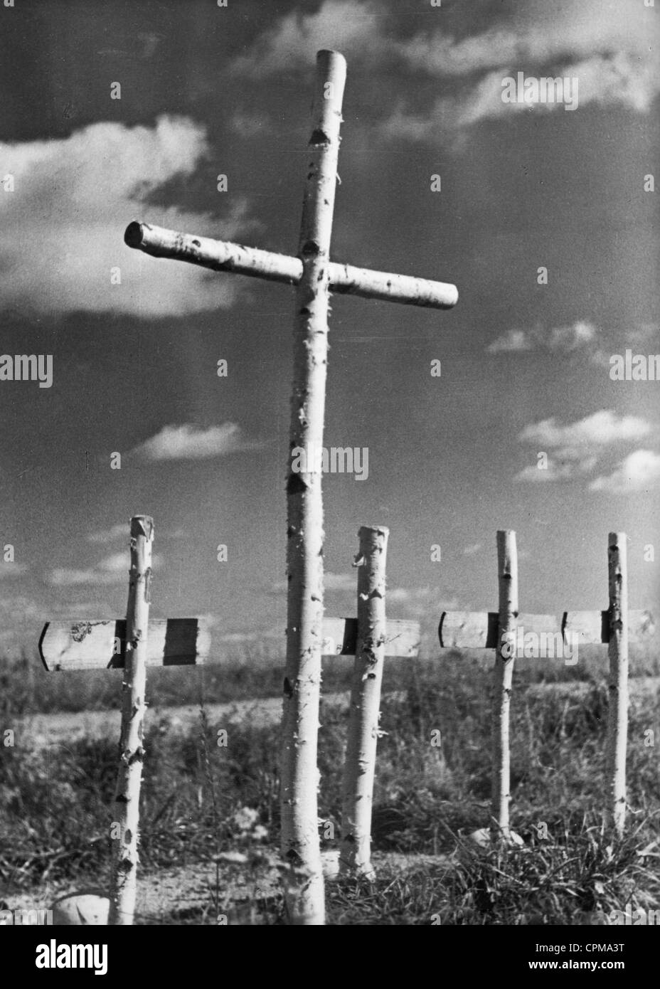 Tombes des soldats en Russie, 1942 Banque D'Images