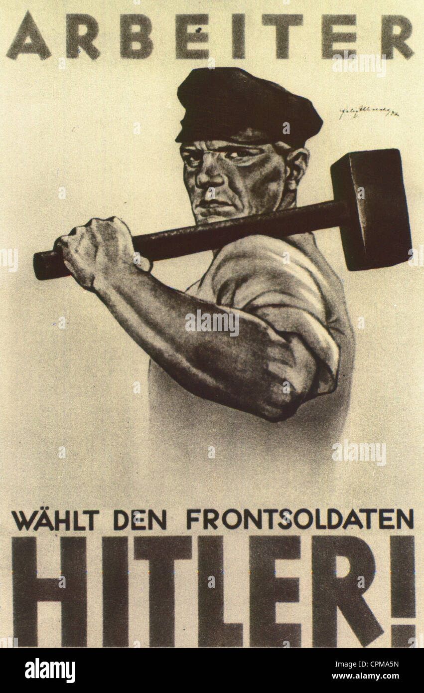 Une affiche électorale de la NSDAP, 1932 Banque D'Images