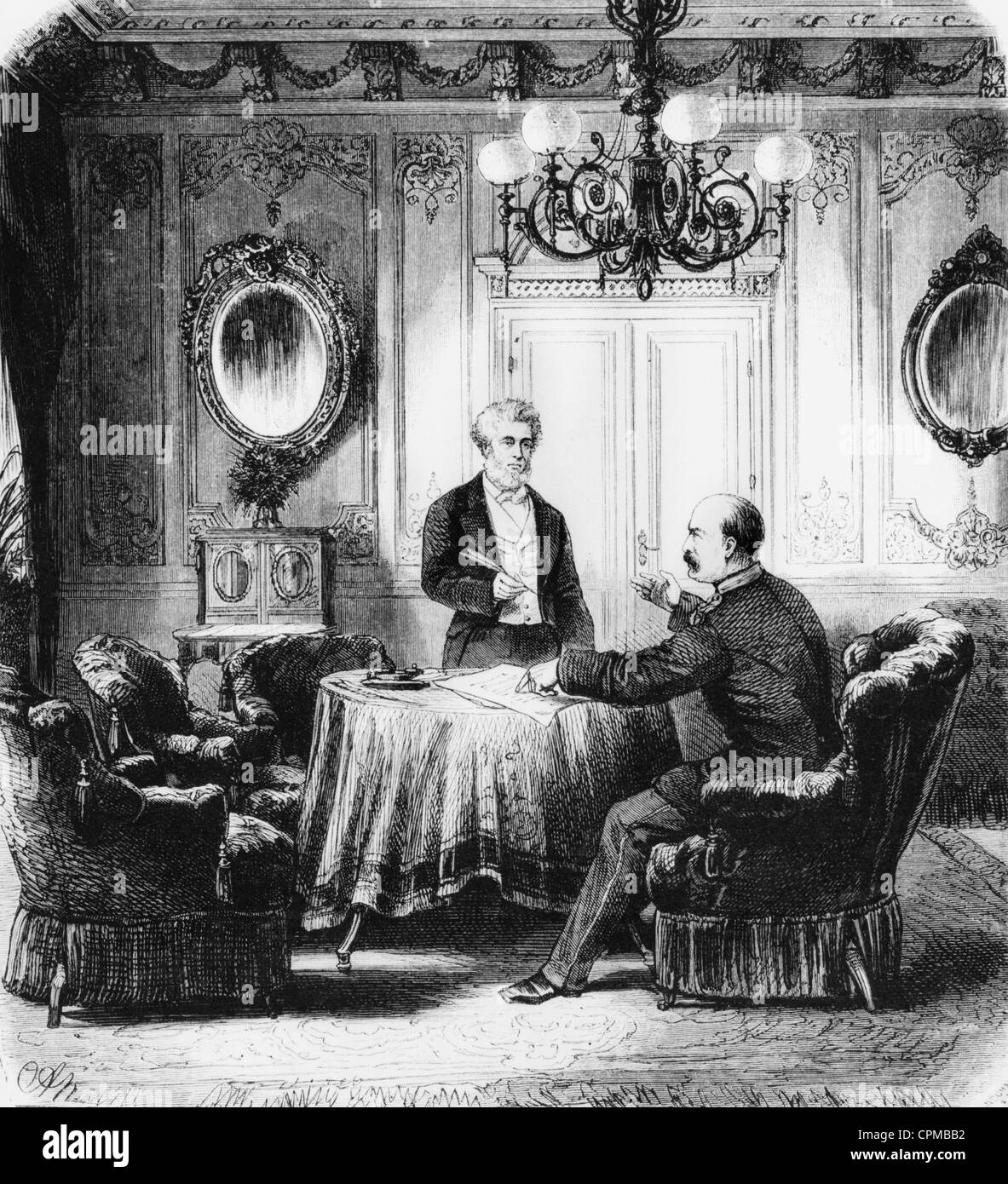 Jules Favre avec Otto von Bismarck, 1871 Banque D'Images