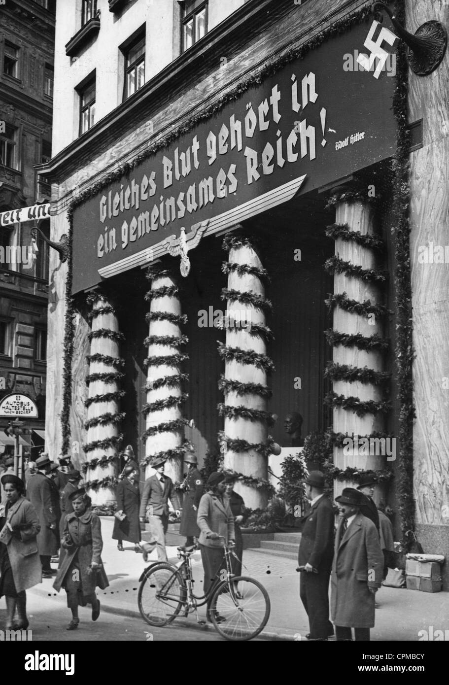 La propagande en faveur de l'organisation d'un référendum en Autriche, 1938 Banque D'Images