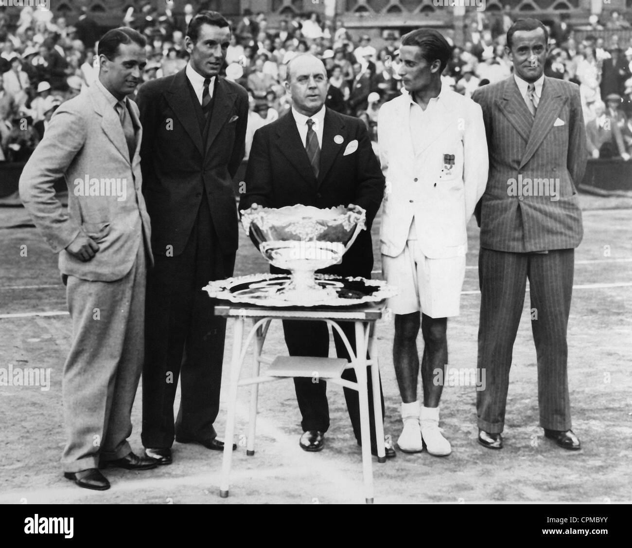 L'équipe de tennis britannique remporte la Coupe Davis, 1934 Banque D'Images