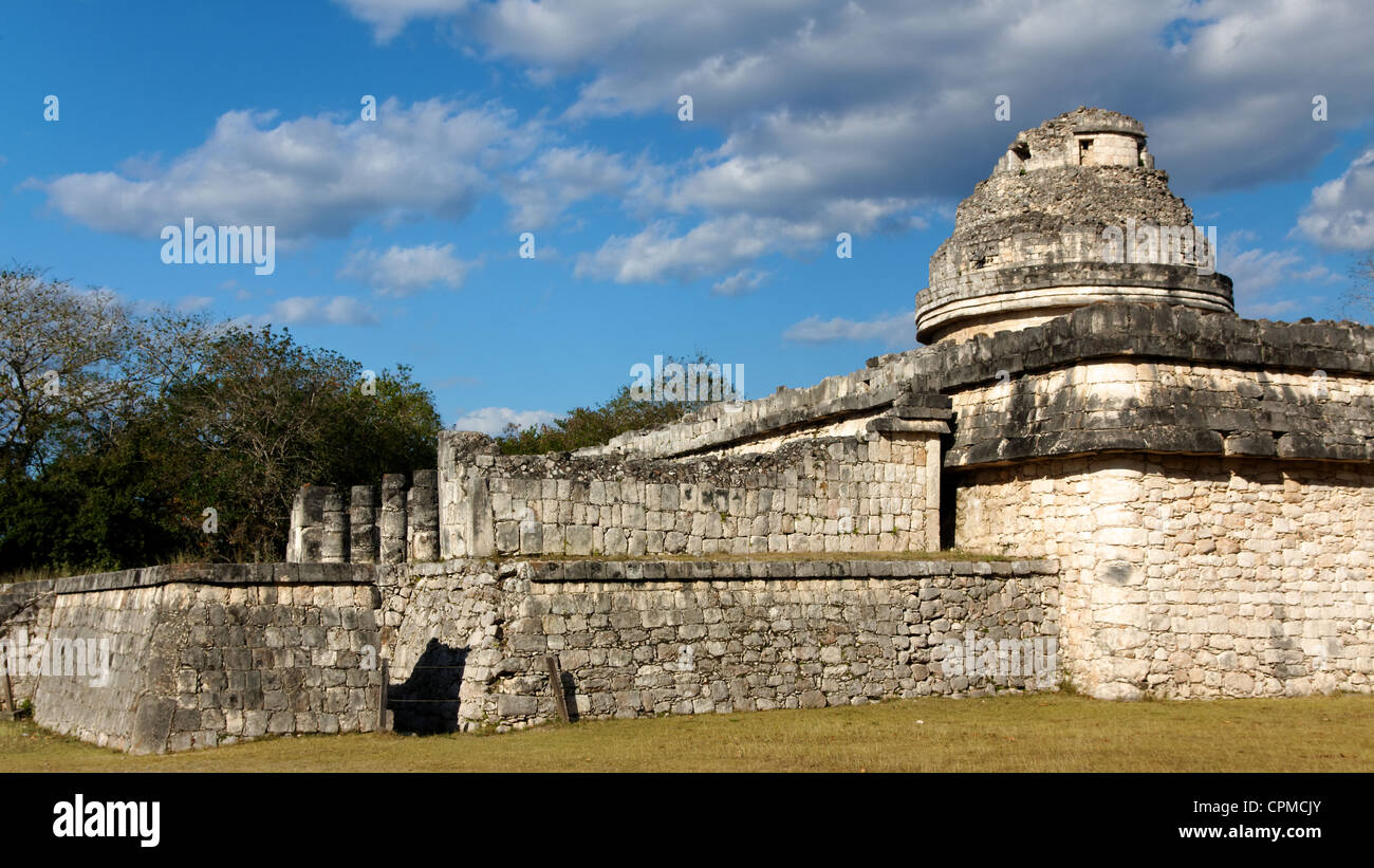 'Complexe Maya El Caracol' (l'escargot), la pensée d'être un culte, l'observatoire à Chichen Itza, Yuatan, au Mexique. Banque D'Images
