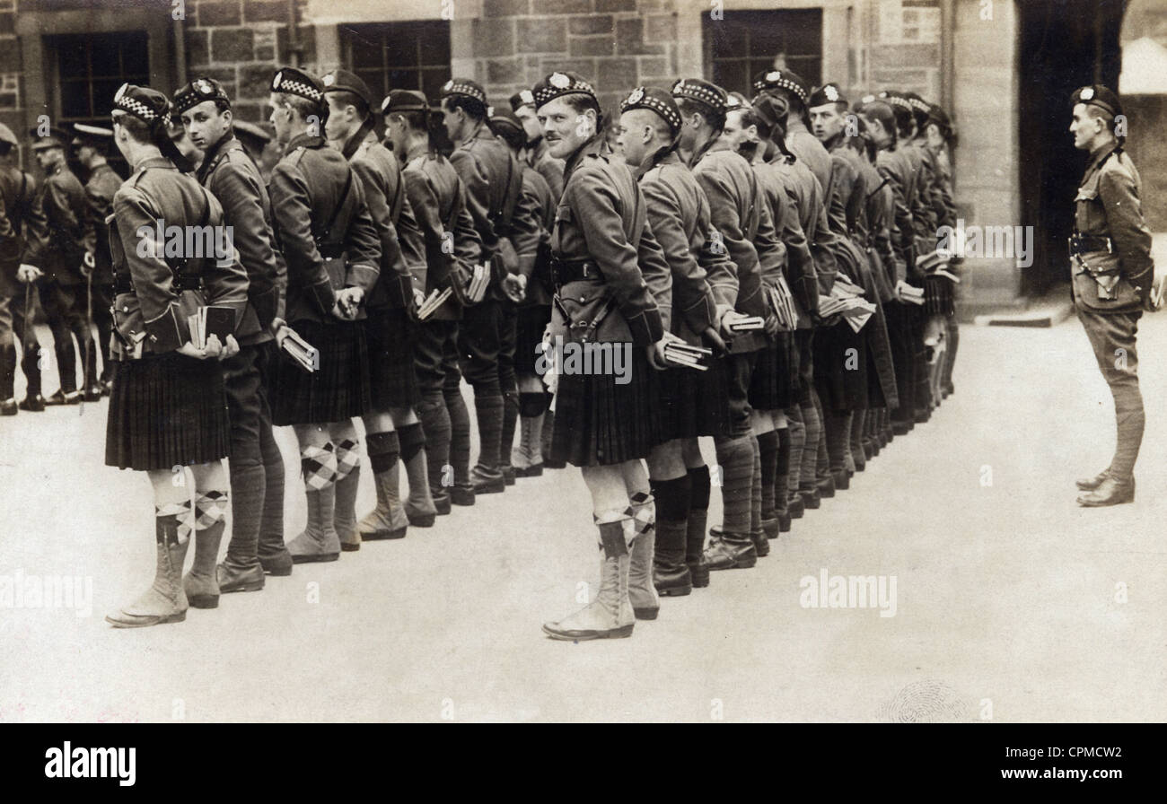 Les élèves-officiers écossais au Royaume-Uni, 1915 Banque D'Images