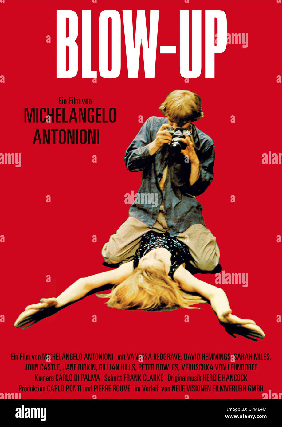 Année de soufflage : 1966 Directeur du Royaume-Uni : Michel-Ange Antonioni affiche allemande Palme d'Or au Festival de Cannes en 1967 Banque D'Images Année de soufflage : 1966 Directeur du Royaume-Uni : Michel-Ange Antonioni affiche allemande Palme d'Or au Festival de Cannes en 1967 Banque D'Images