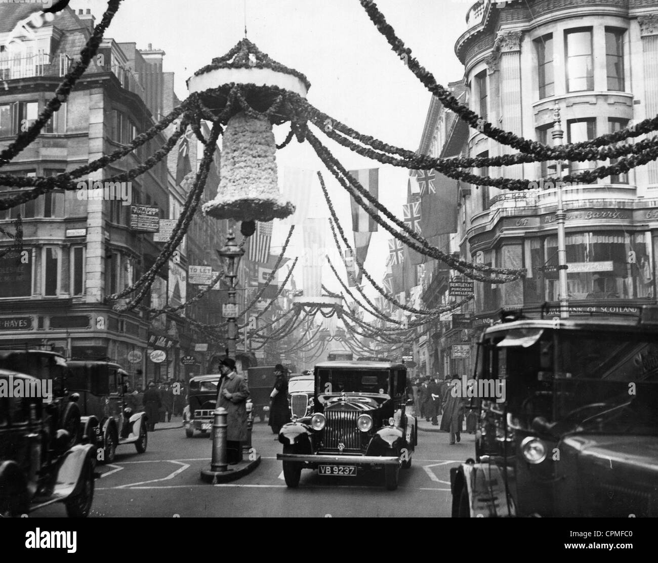 Rues décorées de Londres, 1934 Banque D'Images