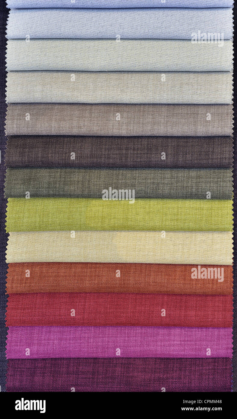 Des échantillons de tissu Rideau Swatch colorés Banque D'Images