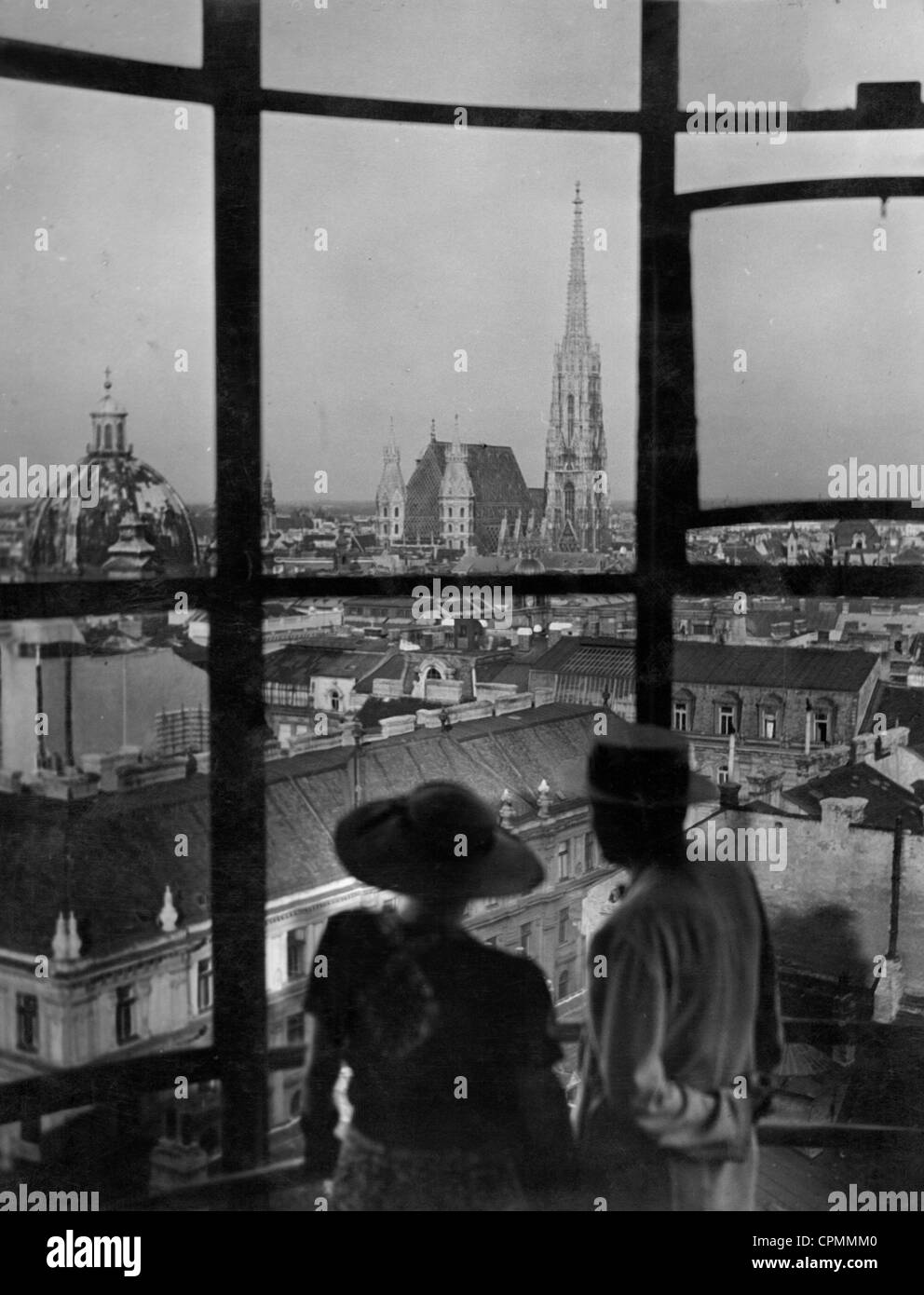 Vue sur Stephansdom de Vienne, 1940 Banque D'Images