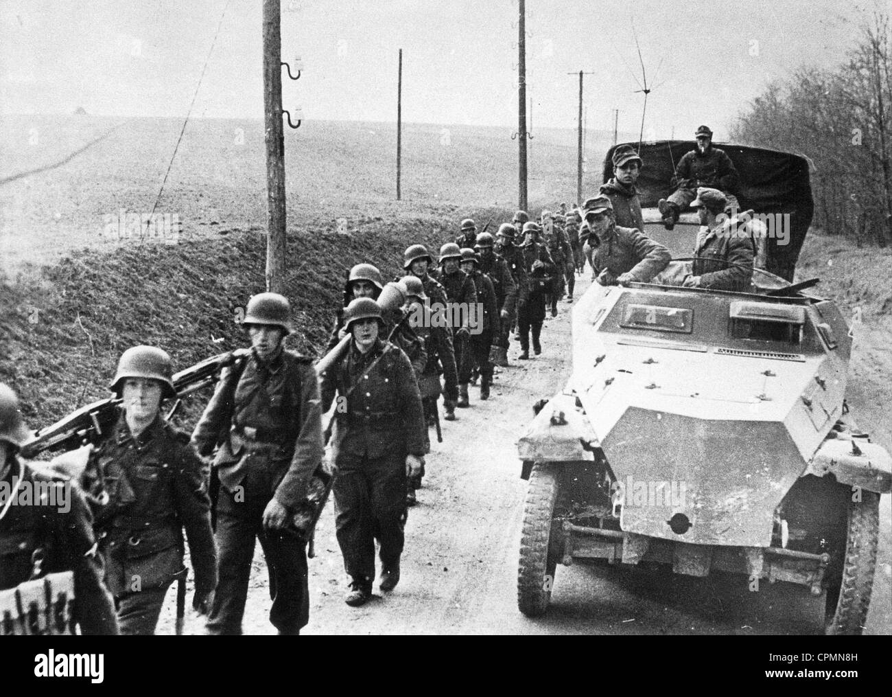 Des soldats de l'arme-SS en Hongrie, 1945 Banque D'Images