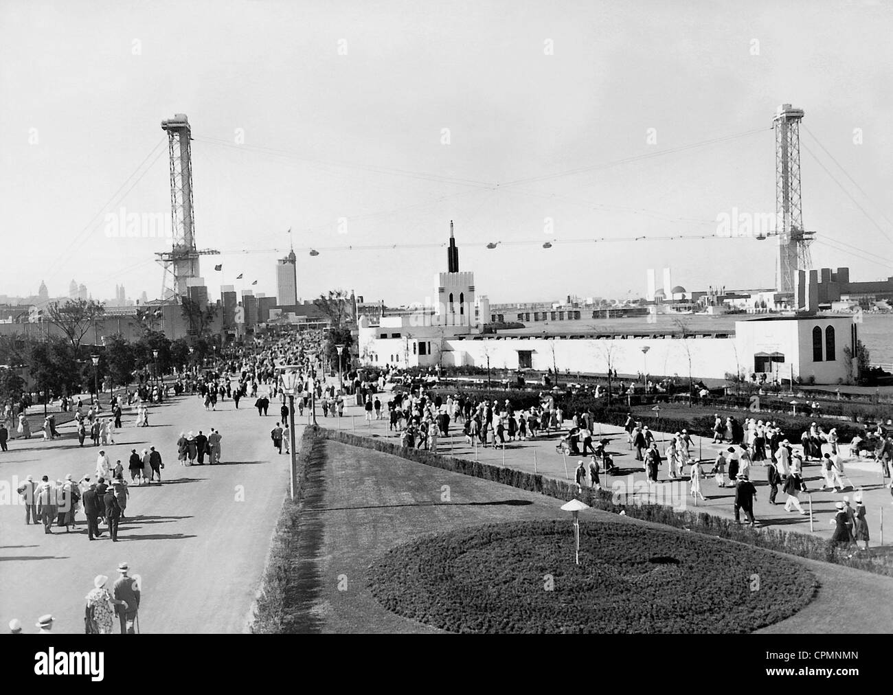 Vue sur l'emplacement de la Foire mondiale de Chicago, 1933 Banque D'Images