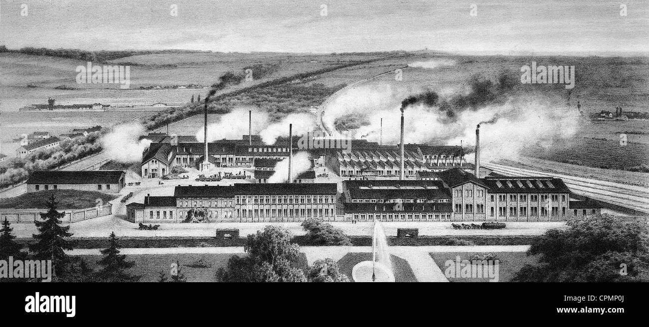 L'usine de locomotives à Elbing, Prusse orientale, 1880 Banque D'Images