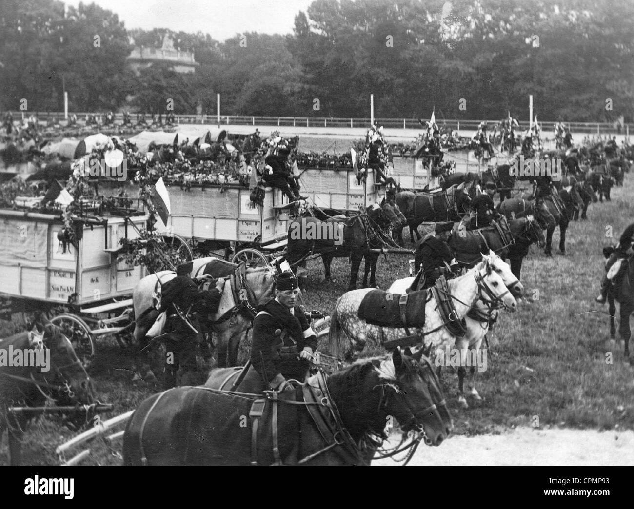 L'hôpital de voiture décorée la Croix-Rouge autrichienne à Vienne, 1914 Banque D'Images