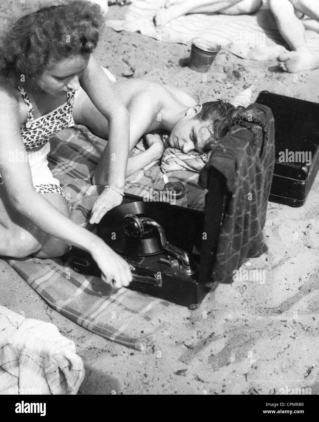 Temps libre dans une plage à Berlin, 1942 Banque D'Images